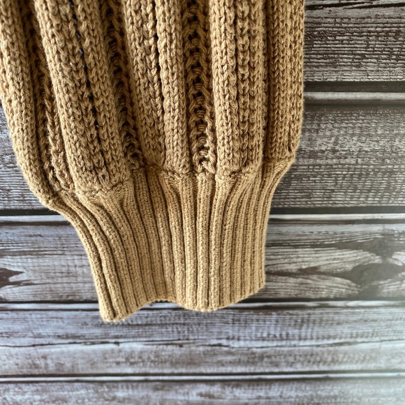 Express Women's Long-Sleeved Button-Down Cardigan Size L Tan/Brown Open-Knit NWT - Picture 4 of 7